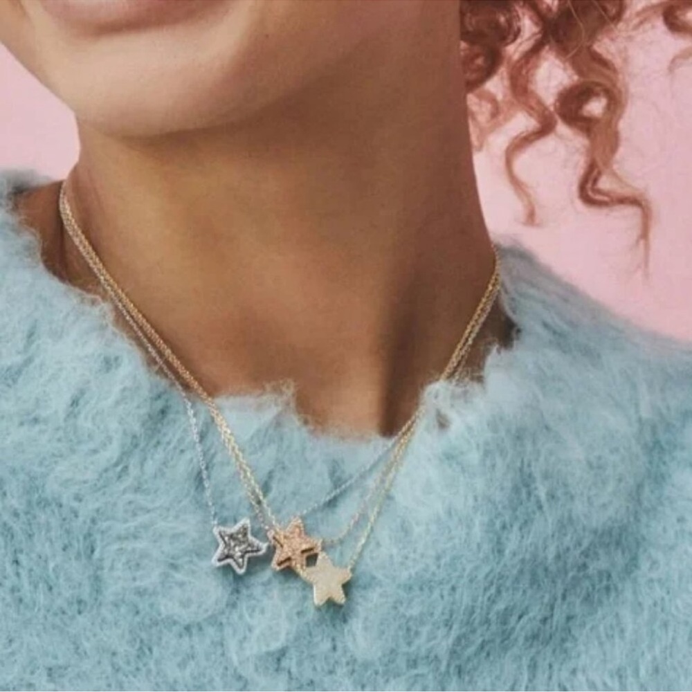 Kendra Scott Rose Gold Star Druzy Necklace